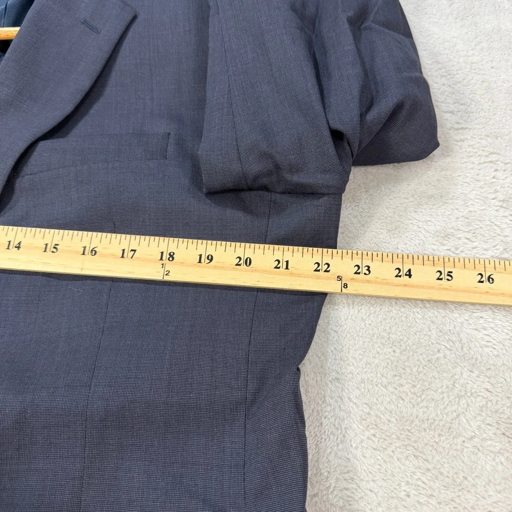 Jos A Bank Mens 42R Gordon Navy Blue Wool 2 Button Suit Pleated Cuffed 36x28